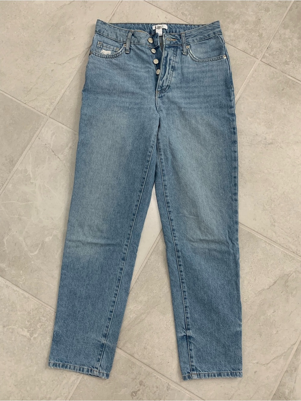 Forever 21 Light Blue High-Rise Straight Jeans